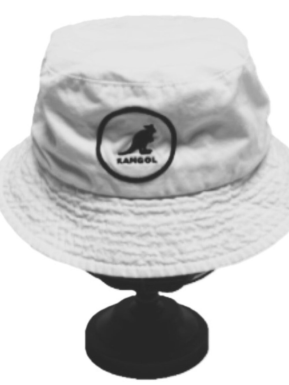 KANGOL Washed Flat Top Fisherman White Bucket Hat Unisex Adult Small